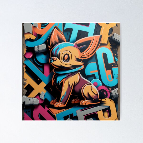Item preview, Dog Custom Graffiti Mural Tagged Art designed and sold by Parkour-Prophet.