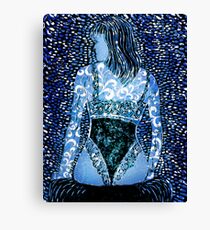 Lady in Waiting - Linocut Canvas Print