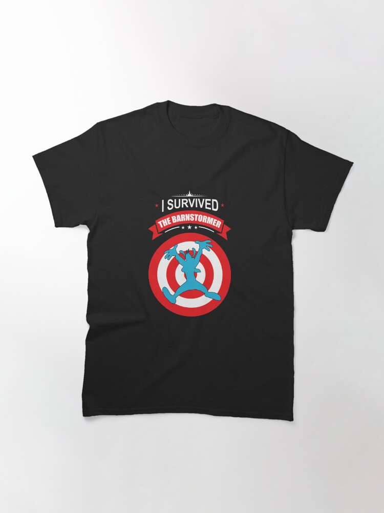 Thumbnail 3 of 7, Classic T-Shirt, Goofy "I Survived The Barnstormer" designed and sold by tikitalkpodcast.