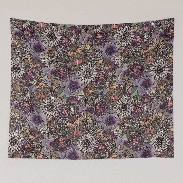 Item preview, Vintage Australian Outback Wildflowers  designed and sold by Sketchbook Designs.