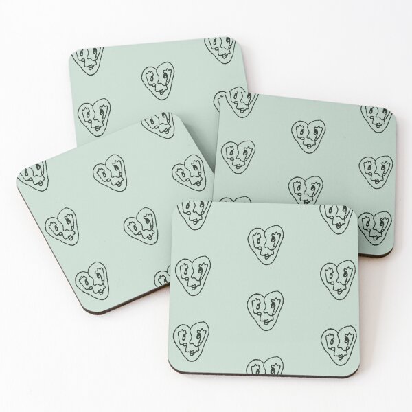 Item preview, ALEENA heart line art // teal designed and sold by BECCANONIE.