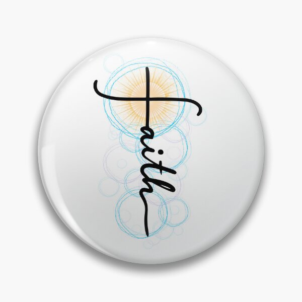 Item preview, Faith Cross, Text with Fun, Glowing and Circles Background - Black Design designed and sold by tammyreneart.