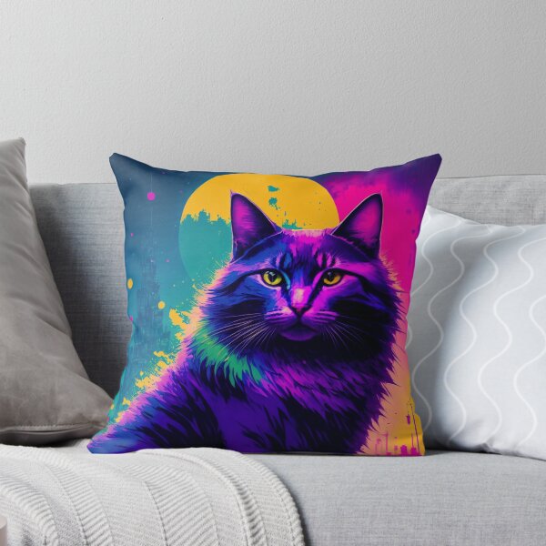 Item preview, Gato de la ciudad psicodélica - 2d Arte digital original designed and sold by AlePosters.