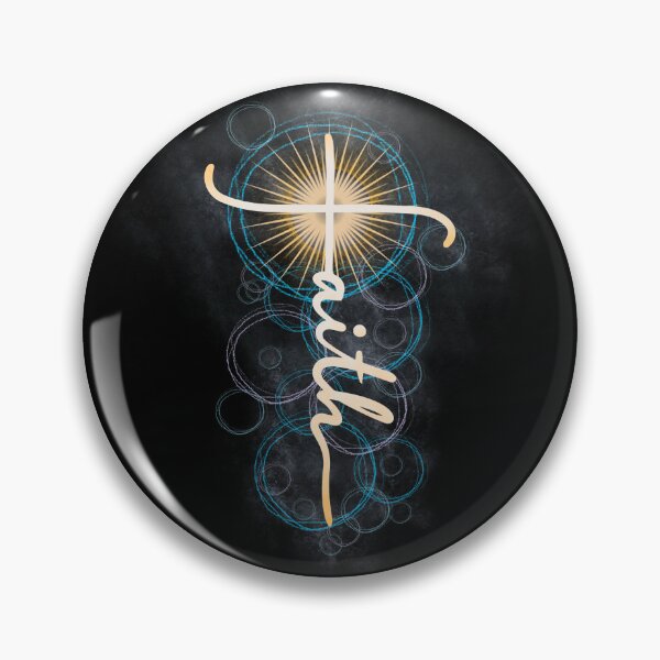 Item preview, Faith Cross, Text with Fun, Glowing and Circles Background - Golden White Design designed and sold by tammyreneart.