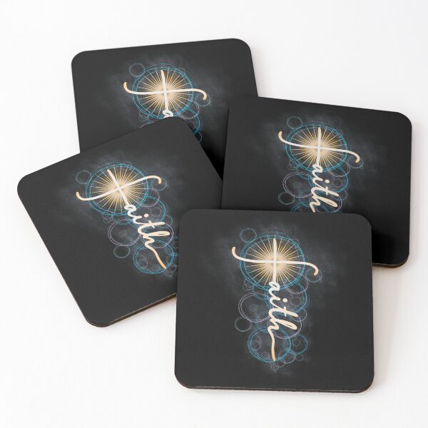 Item preview, Faith Cross, Text with Fun, Glowing and Circles Background - Golden White Design designed and sold by tammyreneart.