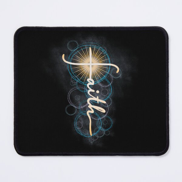 Item preview, Faith Cross, Text with Fun, Glowing and Circles Background - Golden White Design designed and sold by tammyreneart.