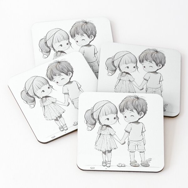 Item preview, boy and girl holding hands vday designed and sold by artfullyprompt.