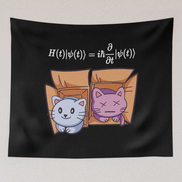 Item preview, Quantum Mechanics Schrödingers Cat Equation Cartoon designed and sold by MrEddie10.