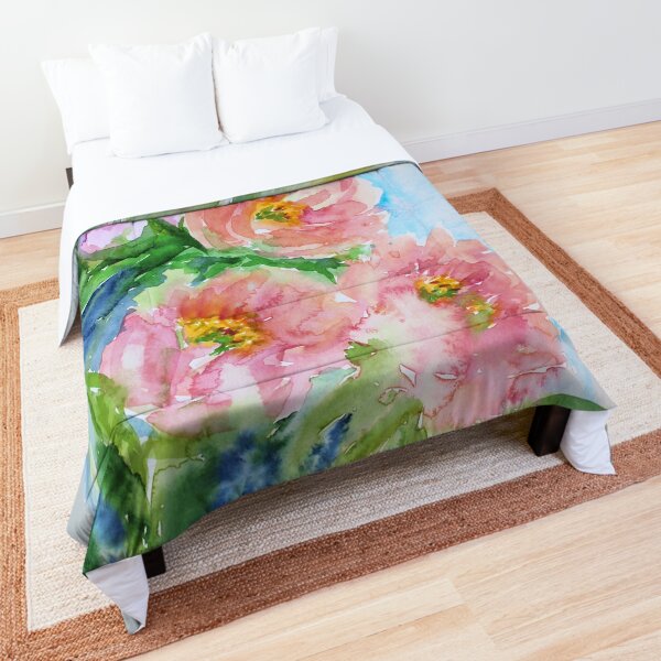 Colors of May Watercolor Painting Comforter