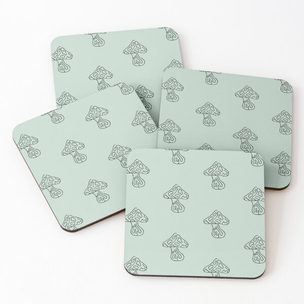Item preview, SPRUCE - SHROOM line art // teal designed and sold by BECCANONIE.