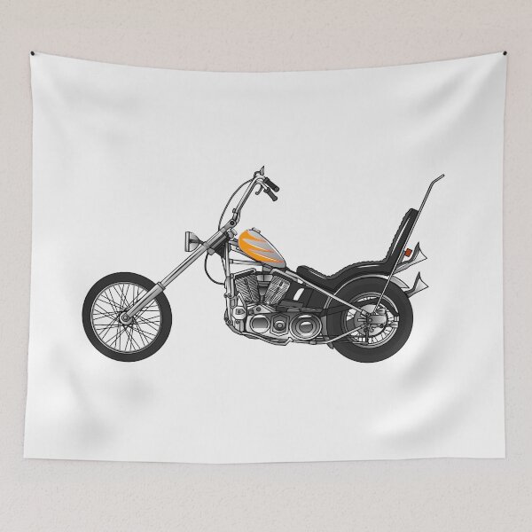 Item preview, Chopper Motorcycle 1950 cartoon illustration designed and sold by Misscartoon.
