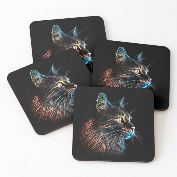 Item preview, Illuminated Kitty Fun Colorful Cat Portrait designed and sold by FunWearVM.