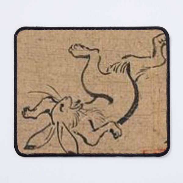 Item preview, Vintage Wrestling Rabbits Japan Choju Scroll Art Antique Japanese Year of the Rabbit designed and sold by kattakitty.