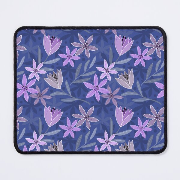 Item preview, Beautiful Floral Pattern Blue background Pink Purple designed and sold by Jaydee001.