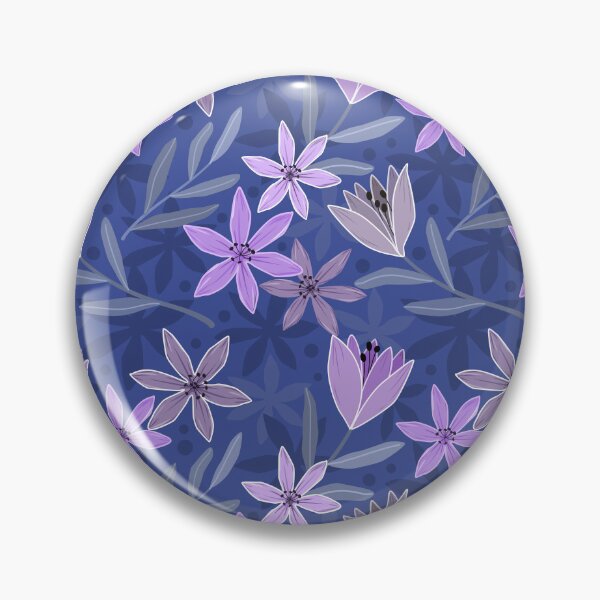 Item preview, Beautiful Floral Pattern Blue background Pink Purple designed and sold by Jaydee001.