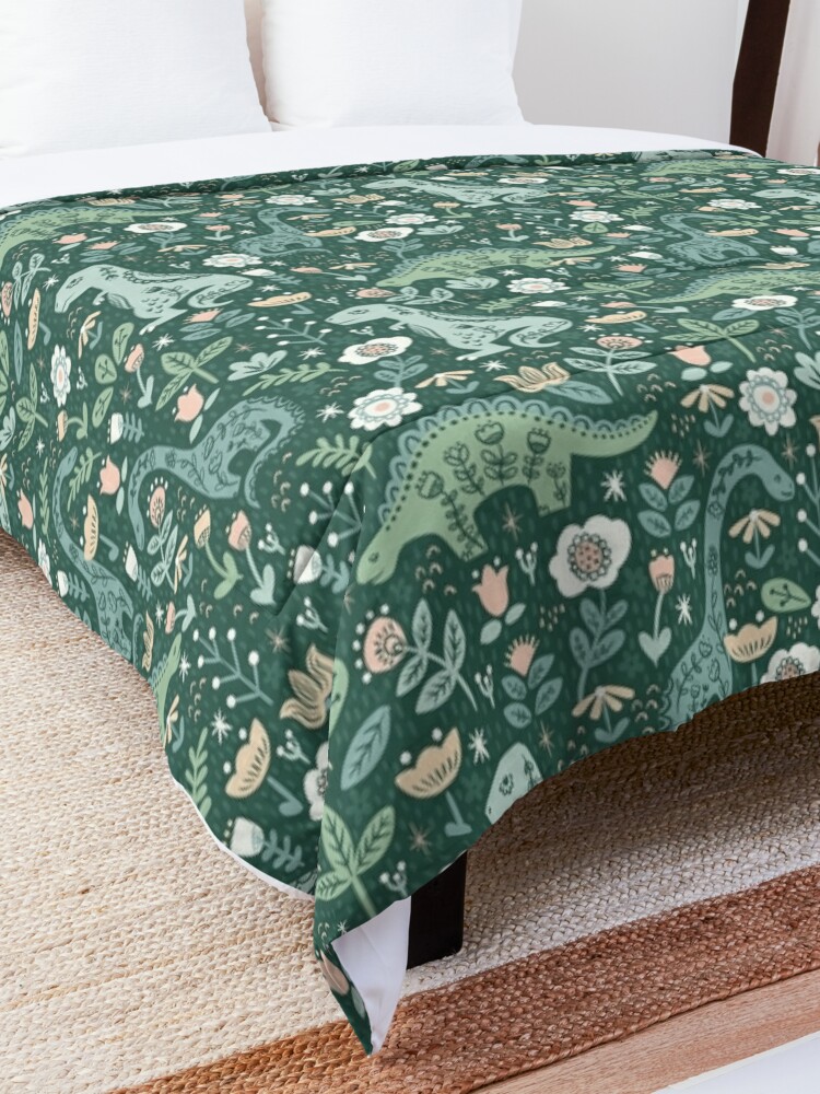 Alternate view of Folk Floral Dinosaur Comforter