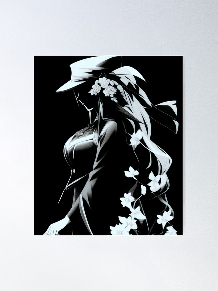 Anime Manga Poster Canva Silhouette-gifts for Him Japanese 