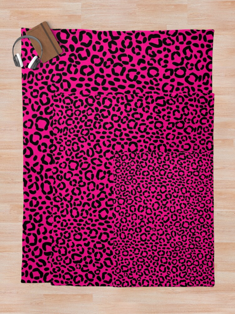 Bright Pink, Blue and Black Leopard Print | Poster