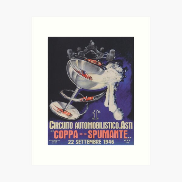 Item preview, Circuit Auto Racing Italian Vintage Poster designed and sold by vintagevivian.