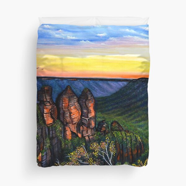 Blue Mountains Sunset Duvet Cover