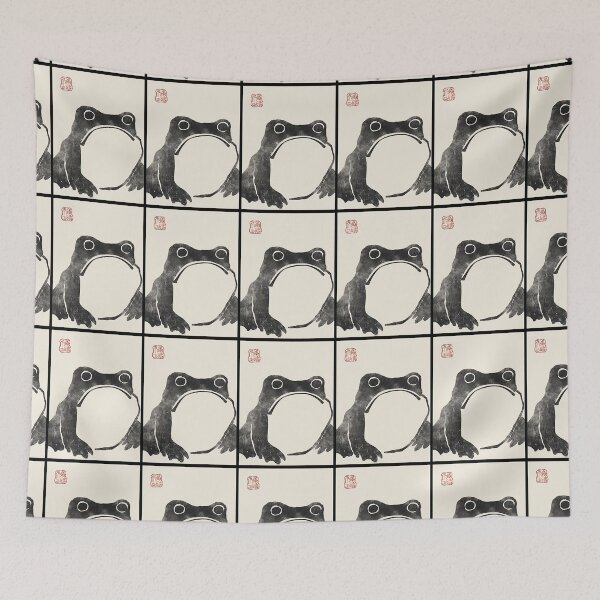 Item preview, Unimpressed Frog | Japanese Print Toad in Ink | Toad Painting Matsumoto Houji | Japanese Art Print  designed and sold by OiaK.