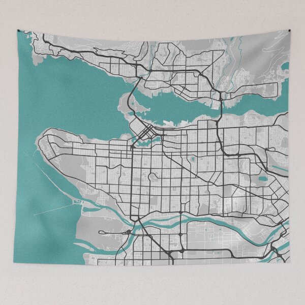 Item preview, Vancouver BC Canada Map - Minimal Style w/ Roads designed and sold by wxnw-designs.