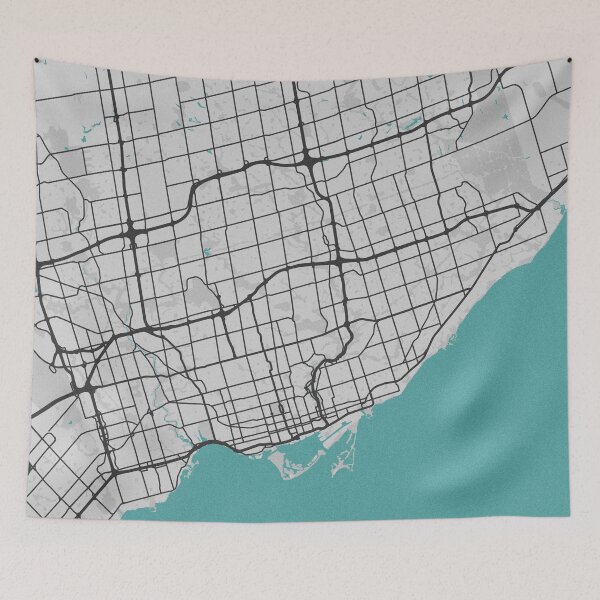 Item preview, Toronto ON Canada Map - Minimal Style w/ Roads designed and sold by wxnw-designs.