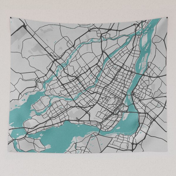 Item preview, Montreal QC Canada Map - Minimal Style w/ Roads designed and sold by wxnw-designs.