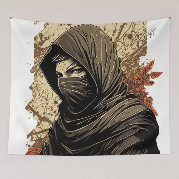 Item preview, Ninja with aggressive anime-style expression designed and sold by Peregrino96.