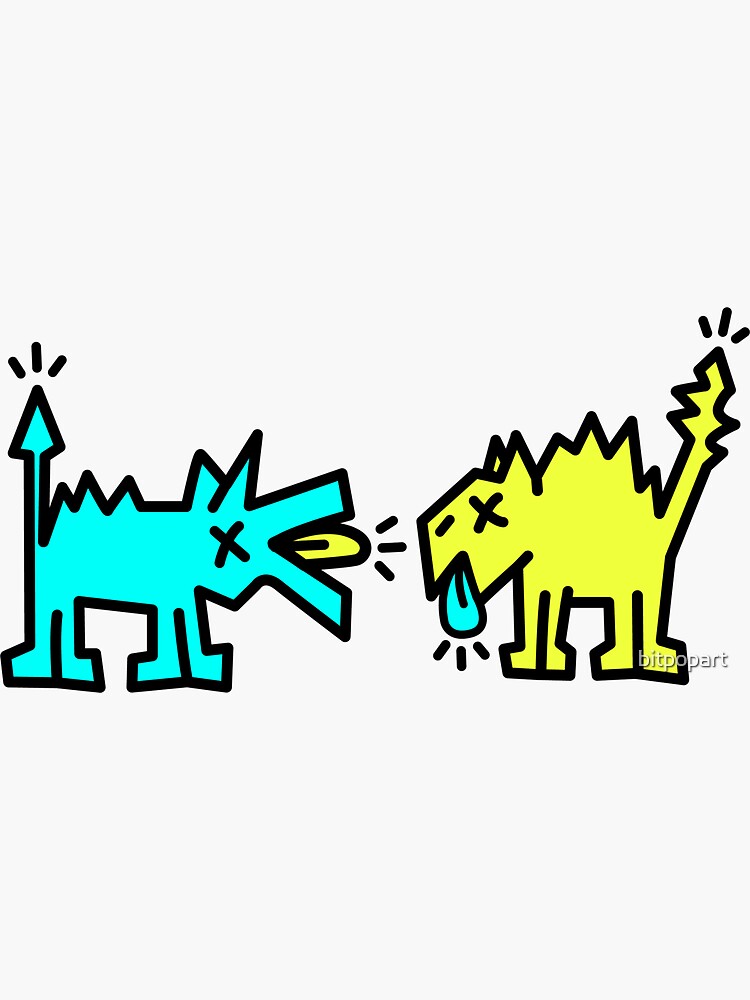 "Dog vs Cat" Sticker for Sale by bitpopart Redbubble