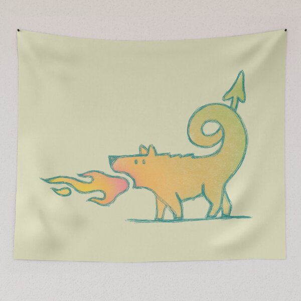 Item preview, Dinkum,  the Dragon Dingo - for light background designed and sold by BrownWoodRobot.