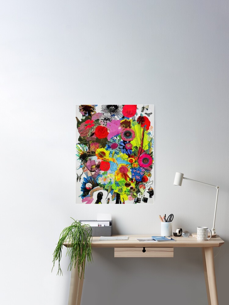 Vincent Spray paint Ralph loathing Vegas ink splatter Pretty paint spill  color splash pablo drip wild collage art flower arrangement sunflower oil  painting bright colorful floral decor  Poster for Sale by