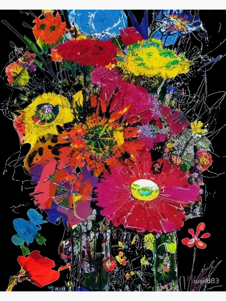 Vincent Spray paint Ralph loathing Vegas ink splatter Pretty paint spill  color splash pablo drip wild collage art flower arrangement sunflower oil  painting bright colorful floral decor  Poster for Sale by