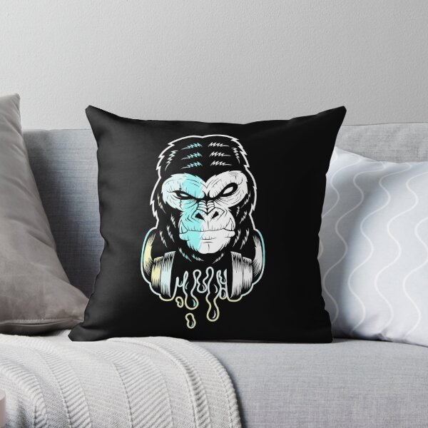 Custom Banksy Monkey Funny Throw Pillow By Mdk Art - Artistshot