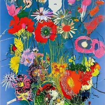 Vincent Spray paint Ralph loathing Vegas ink splatter Pretty paint spill  color splash pablo drip wild collage art flower arrangement sunflower oil  painting bright colorful floral decor  Poster for Sale by