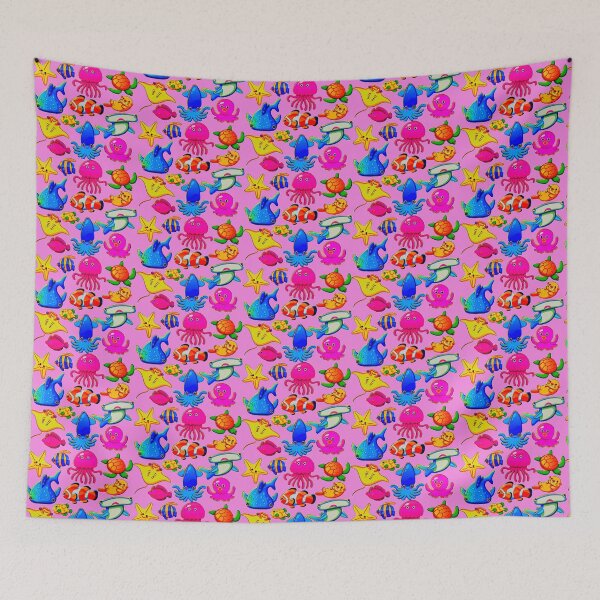 Item preview, Pink Ocean Life Sea Animals Cute Cartoon Creatures designed and sold by ChristinasMess.