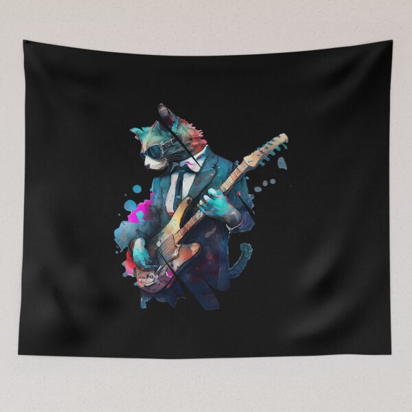 Item preview, Guitar crazy cat designed and sold by HarriPaloma.