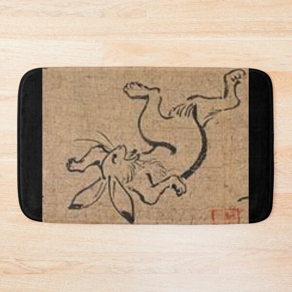 Item preview, Vintage Wrestling Rabbits Japan Choju Scroll Art Antique Japanese Year of the Rabbit designed and sold by kattakitty.