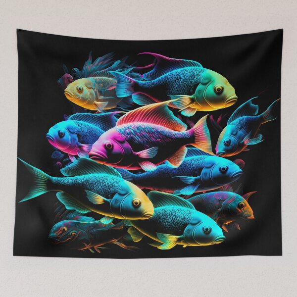 Item preview, Colorful Neon Fish designed and sold by FunWearVM.
