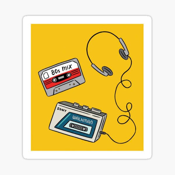 "walkman for music" Sticker for Sale by paradiseiswild Redbubble