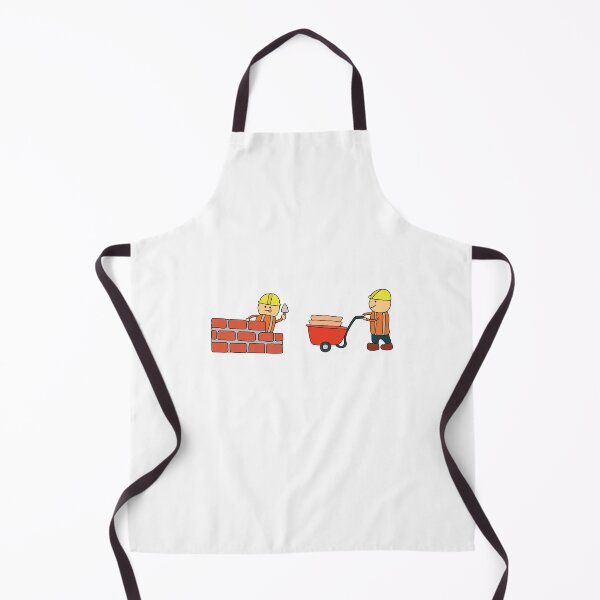 Item preview, Kids drawing vector Illustration of construction workers building a brick wall and pushing wheelbarrow  designed and sold by wordspotrayal.