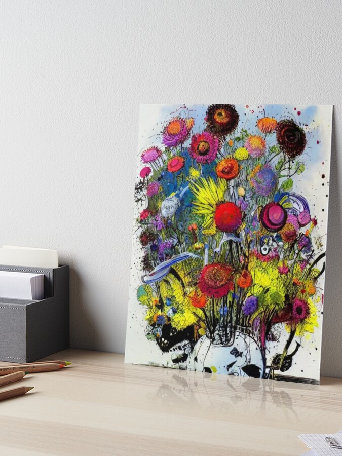 Vincent Spray paint Ralph loathing Vegas ink splatter Pretty paint spill  color splash pablo drip wild collage art flower arrangement sunflower oil  painting bright colorful floral decor  Poster for Sale by