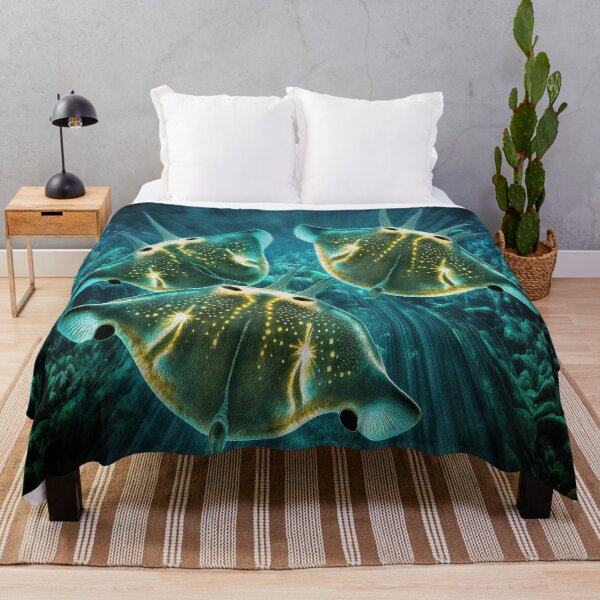 Item preview, Deep Sea Surface Marine Fish Stingray Life Oil Painting  designed and sold by Trendy Valley .