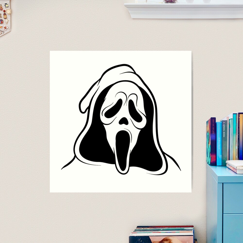 id16 Ghost Face, Scream Stencil, Screamin Human Face, Horror, Halloween Party id16-ghost-face-scream-stencil-screamin-human-face-horror-halloween-party-art-print-for-sale-by-bcbutika-redbubble