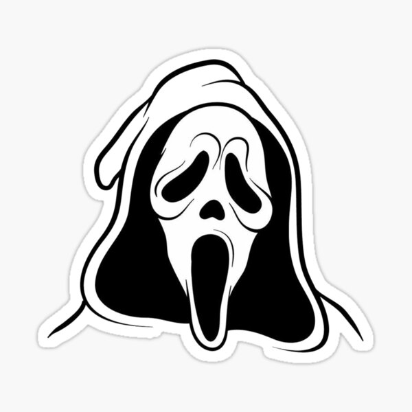 Id16 Ghost Face Scream Stencil Screamin Human Face Horror Halloween Party Sticker For Sale 
