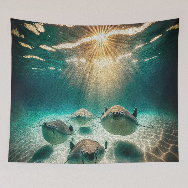 Item preview, Ocean Deep  Inhabitants Stingray Underwater Life Oil Painting  designed and sold by Trendy Valley .