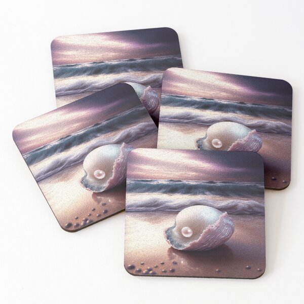 Item preview, Pearls Among Seashells An Ocean Sunset Seascape Oil Painting designed and sold by Trendy Valley .
