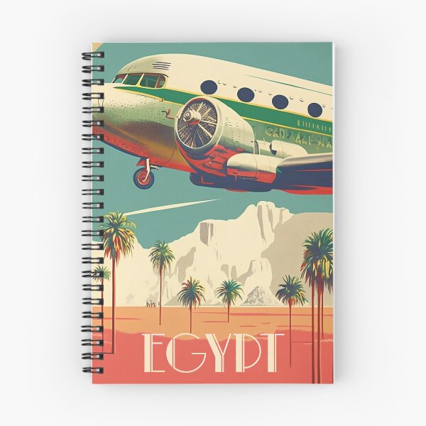 Item preview, Egypt Plane Vintage Travel Art Poster designed and sold by OldTravelArt.