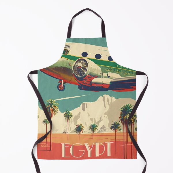 Item preview, Egypt Plane Vintage Travel Art Poster designed and sold by OldTravelArt.