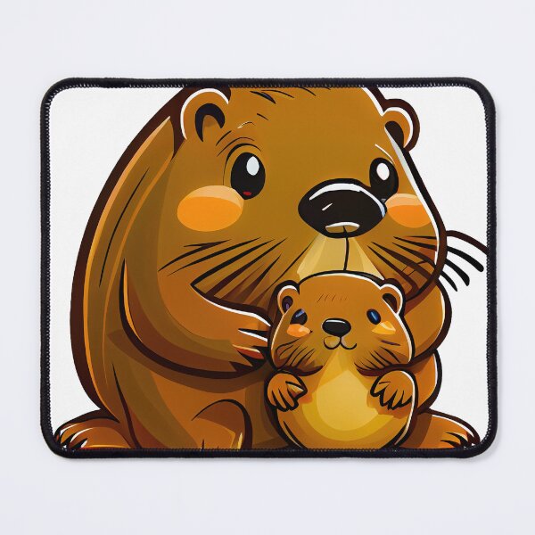 Item preview, Chubby Beaver with baby designed and sold by TheBrainArt.